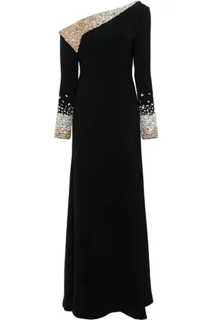 Dina Melwani Crystal-embellished maxi dress