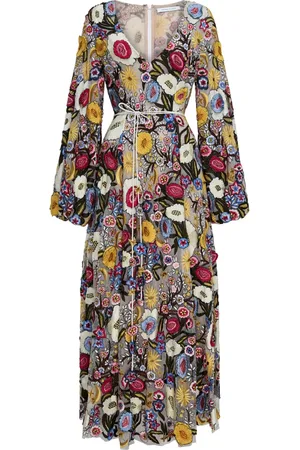 RACHEL GILBERT Lyra floral-embroidery midi dress