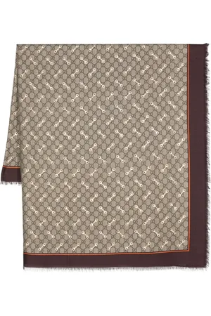 Gucci GG Horsebit-print frayed scarf