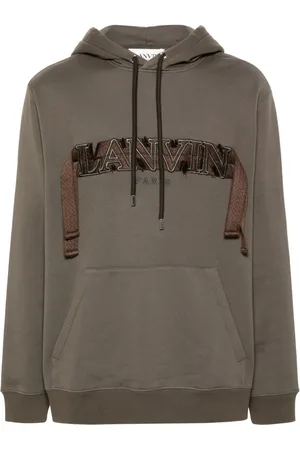 Lanvin Logo-embroidered cotton hoodie
