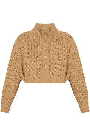 Max Mara Perforated-knit cropped cardigan