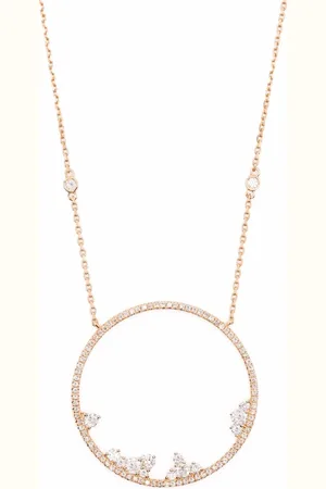 DJULA 18kt rose gold circle point diamond necklace