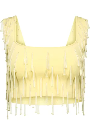GALVAN Depois fringed cropped top
