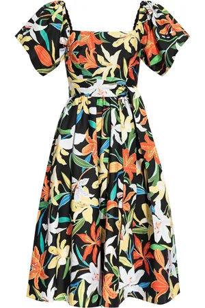 Kate Spade Floral-print square-neck midi dress