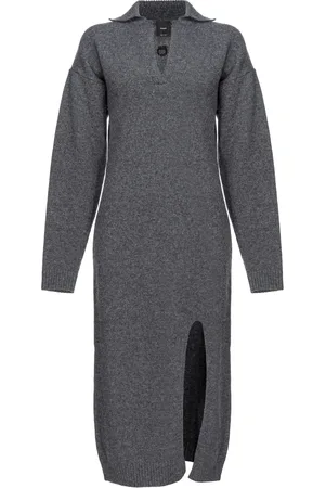 Pinko Spread-collar knitted midi dress