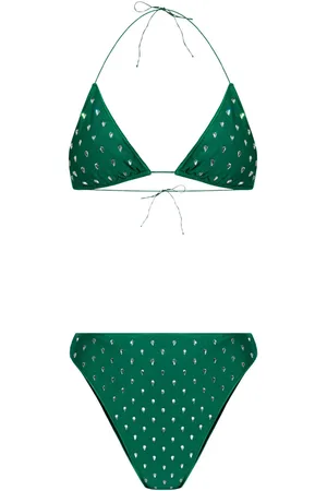 Oseree Rhinestone-embellished high-waisted bikini