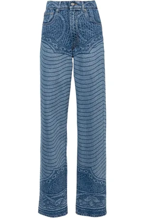 Jean Paul Gaultier Laser-print straight-leg jeans