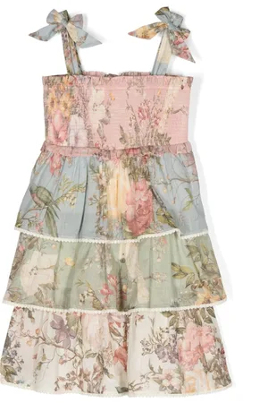 ZIMMERMANN Tiered floral cotton dress