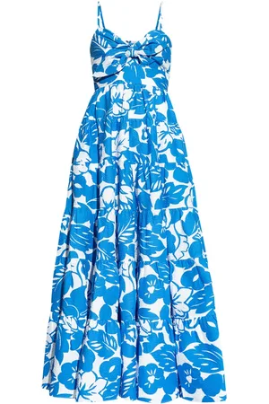 Kate Spade Floral-print knot-detail midi dress