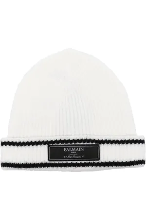 Balmain Logo-patch ribbed beanie