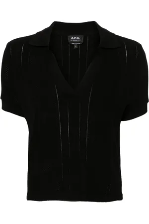 A.P.C. Pointelle-knit cotton polo top