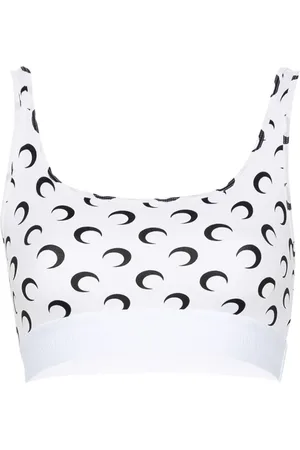Marine Serre Crescent Moon-print crop top