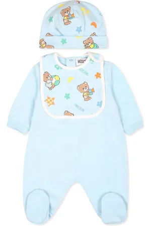 Moschino Multi print teddy bear babygrow set (set of three)