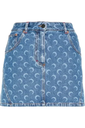 Marine Serre Deadstock denim miniskirt