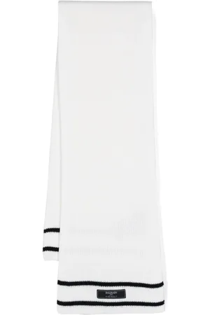 Balmain Stripe-trim ribbed scarf