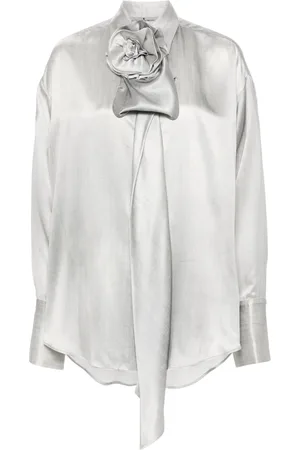 ERMANNO SCERVINO Floral-pin silk shirt
