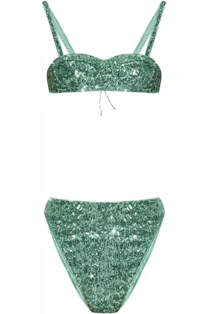 Oseree Sequin-embellished high-waisted bikini