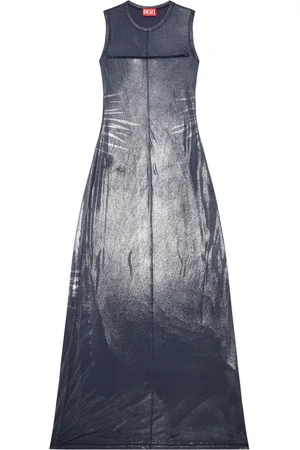 Diesel D-Vetty metallic-effect maxi dress