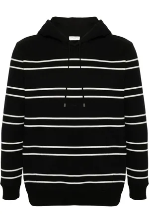 Saint Laurent Striped cotton hoodie