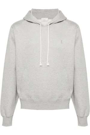 Saint Laurent Cassandre-embroidered cotton hoodie
