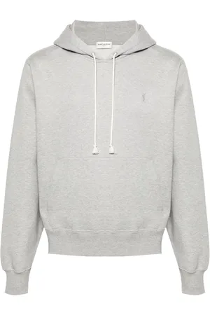 Saint Laurent Cassandre-embroidered cotton hoodie