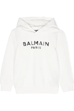 Balmain Logo-appliqu?? cotton hoodie