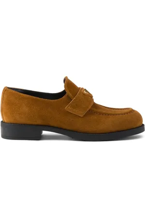 Prada Triangle-logo suede loafers