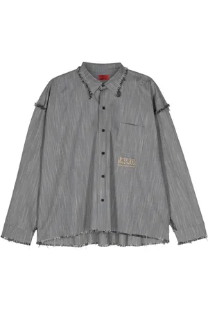 Liberal Youth Ministry Logo-embroidered frayed shirt