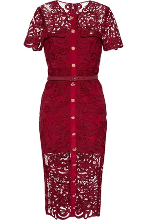 Self-Portrait Guipure-lace midi dress