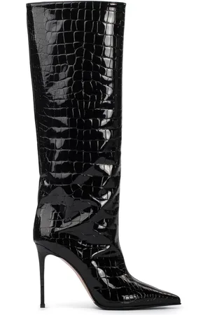 LE SILLA Eva 120mm croc-embossed leather boots