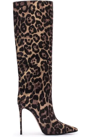 LE SILLA Eva 120mm leopard-print satin boots