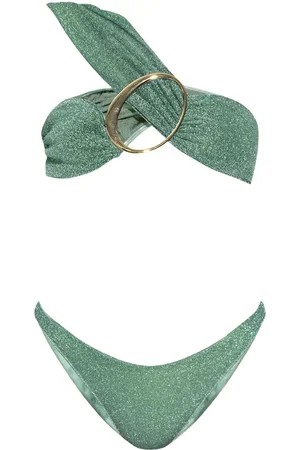 Oseree One-shoulder lurex bikini