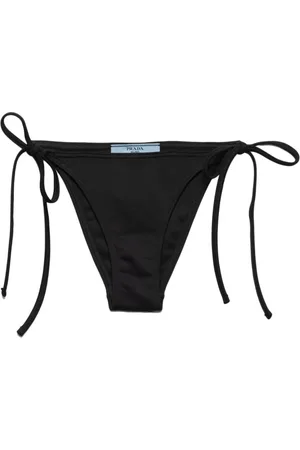 Prada Triangle-logo side-tie bikini bottoms