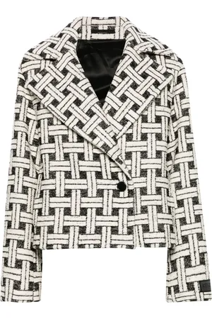 Kenzo Check-pattern double-breasted jacket