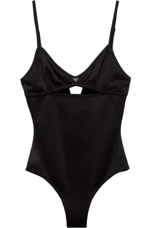 Prada Triangle-logo cut-out swimsuit