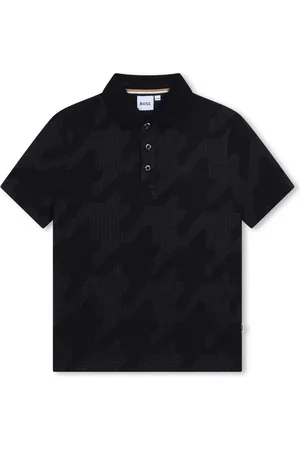 HUGO BOSS Houndstooth-pattern cotton polo shirt