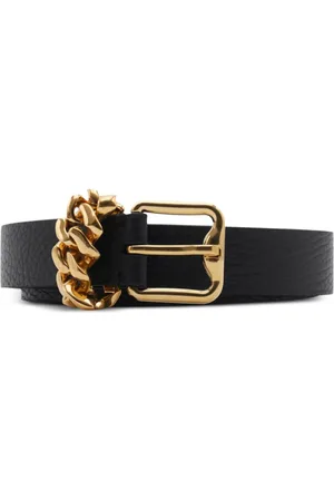Burberry Leather B buckle chain belt