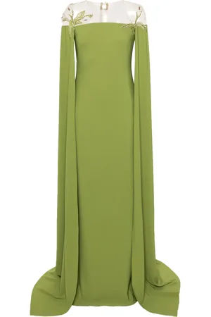 Cristallini Daphne bead-embellished crepe dress