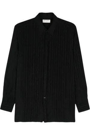 Saint Laurent Pointed-collar striped shirt