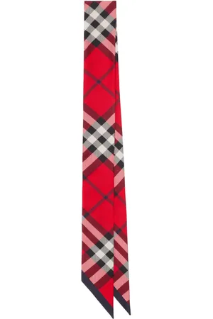 Burberry Check-print silk skinny scarf