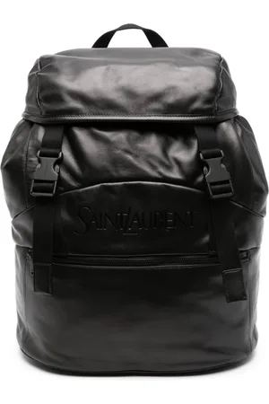 Saint Laurent Embossed-logo leather backpack