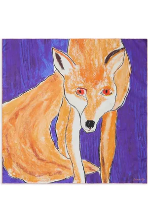 Burberry Fox-print silk scarf