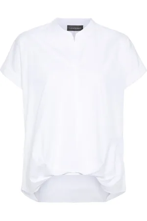 LORENA ANTONIAZZI Gathered poplin blouse