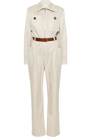 Saint Laurent Belted cotton jumpsuit