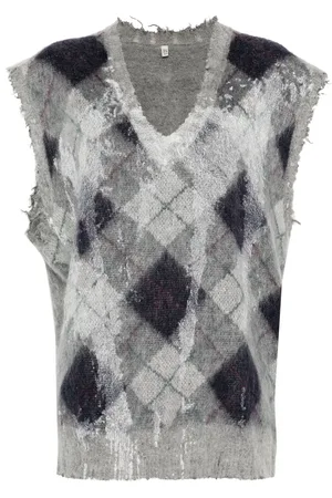 R13 Argyle-knit vest