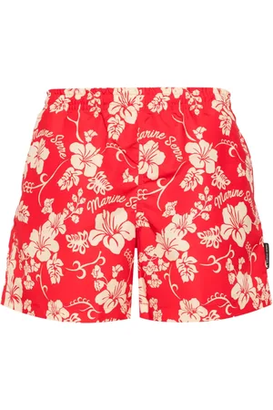Marine Serre Floral-print swim shorts