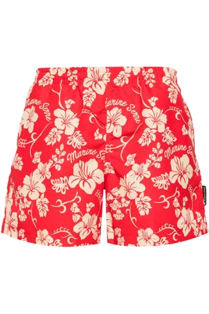 Marine Serre Floral-print swim shorts