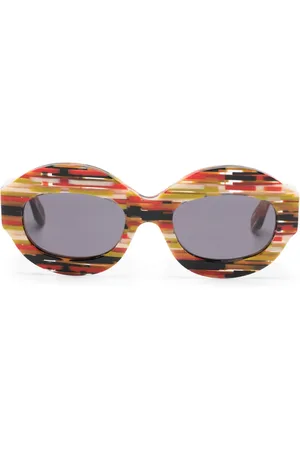 Marni Spacey Stripey oval-frame sunglasses