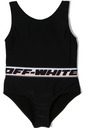 OFF-WHITE Logo-tape U-neck swimsuit