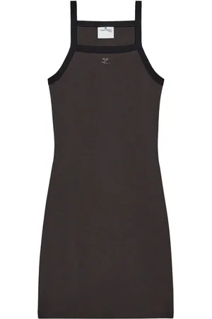 Courrèges Contrast-trim cotton mini dress